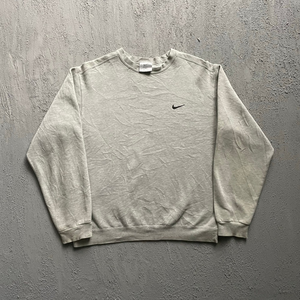 Vintage Nike Sweatshirt Men Medium Grey 1990sSwoosh Crewneck